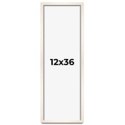 12x36 Shadow Box Cream of Wheat White Washed Display Frame | 0.875 Inches Deep Solid Wood Shadowbox