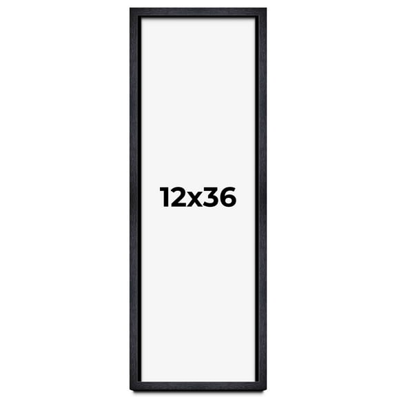 12x36 Shadow Box Frame Black | 1 Inches Deep Real Wood Farmhouse Shadowbox Display Frame | UV