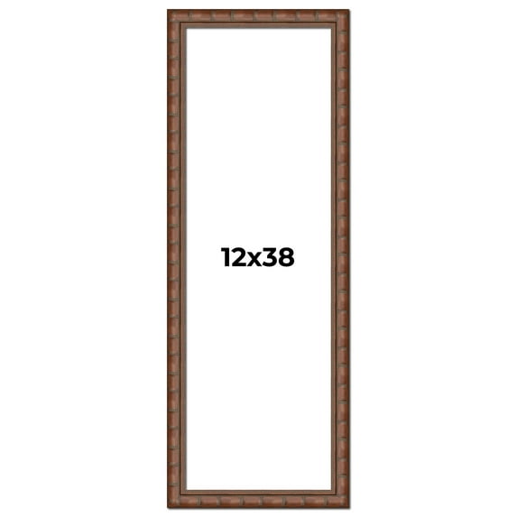 12x38 Dark Brown Bamboo Real Wood Picture Frame Width 1.5 inches | Interior Frame Depth 0.5 inches