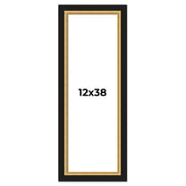 12x38 Frame Gold Real Wood Picture Frame Width 2.25 Inches | Interior Frame Depth 0.5 Inches |