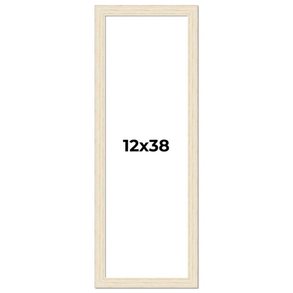 12x38 Frame White Real Wood Picture Frame Width 1.5 inches | Interior Frame Depth 0.5 inches | Barn