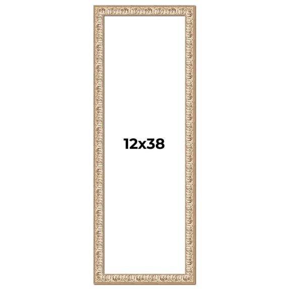 12x38 Frame White Real Wood Picture Frame Width 1.5 inches | Interior Frame Depth 0.5 inches |