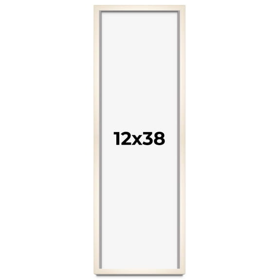 12x38 Frame White Wheat Solid Wood Picture Frame | Moulding Width 0.75 Inches | Interior Depth 0.5