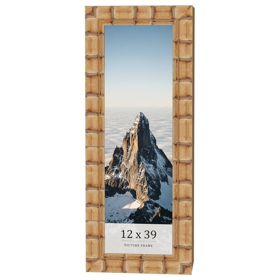 12x39 Frame Beige Real Wood Picture Frame Width 3 inches | Interior Frame Depth 0.5 inches |