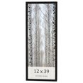 thumbnail image 1 of 12x39 Frame Black Charcoal Grey Wood Textured Picture Frame | 0.75 Inch Moulding Width | Gunmetal, 1 of 8