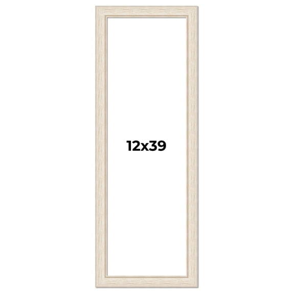 12x39 Frame White Real Wood Picture Frame Width 1.75 inches | Interior Frame Depth 0.5 inches |