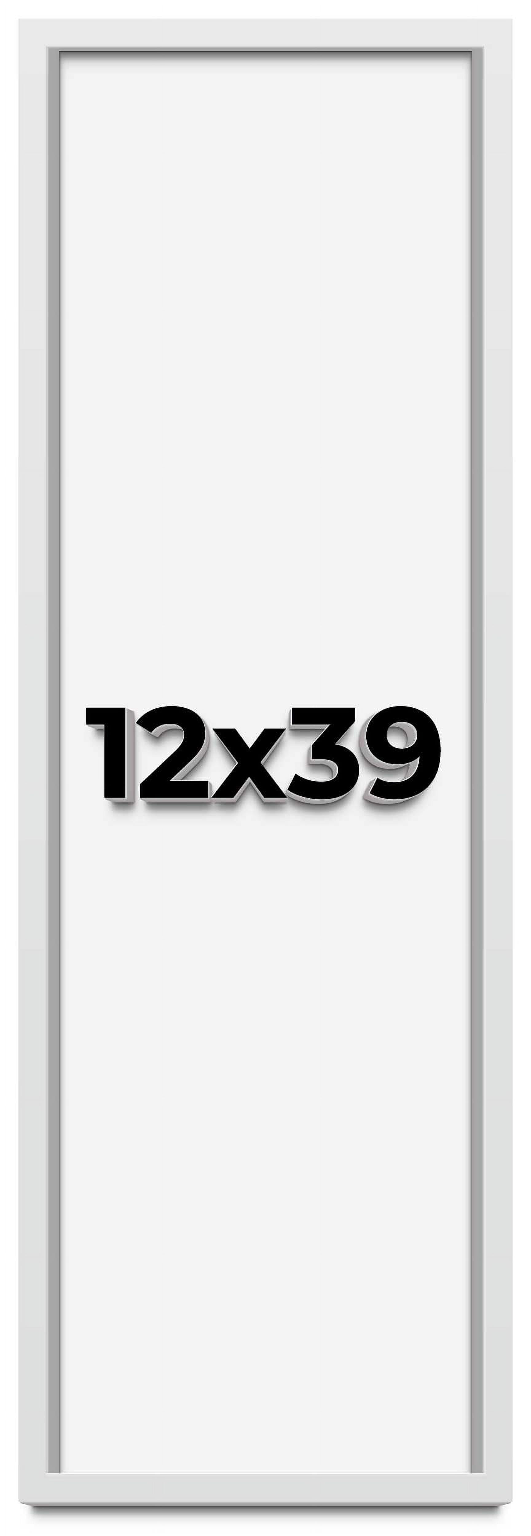 12x39 Shadow Box Frame White | 1 Inches Deep Real Wood Contemporary ...