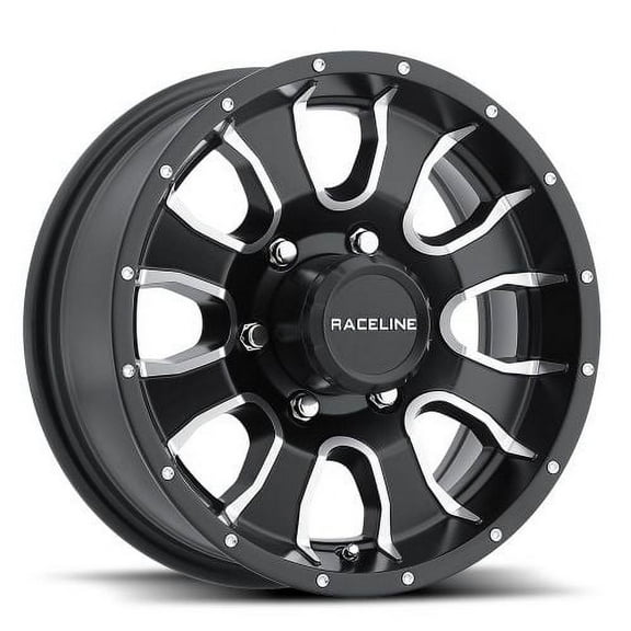 12x4 Raceline 860M Mamba Satin Black with Machined Spoke Wheel 5x4.5 (0mm)