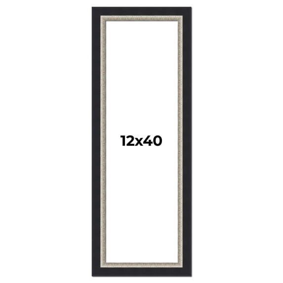 12x40 Frame Black Real Wood Picture Frame Width 2.25 Inches | Interior Frame Depth 0.5 Inches |