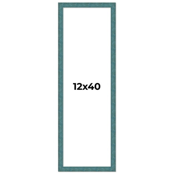 12x40 Frame Blue Rustic Barnwood Solid Wood Picture Frame Width 1.25 Inches | Interior Depth 0.5
