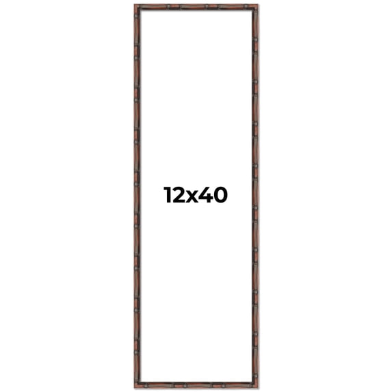 12x40 Frame Brown Bamboo with Dark Coffee/Walnut Finish | Solid Wood Picture Frame Width 0.75