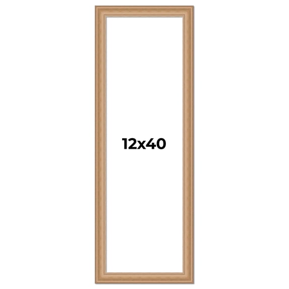 12x40 Frame Charleston Honey Brown Solid Wood Picture Frame Width 1.75 Inches | Interior Depth 0.5