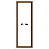12x40 Frame Gold Brown Plein Air Vintage Solid Wood Picture Frame | 1.75 Inches Moulding Width |