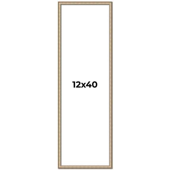 12x40 Frame Silver Real Wood Picture Frame Width 0.75 Inches | Interior Frame Depth 0.5 Inches |