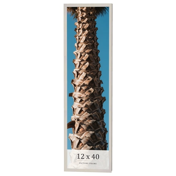 12x40 Frame White Wheat Solid Wood Picture Frame | Moulding Width 0.75 Inches | Interior Depth 0.5