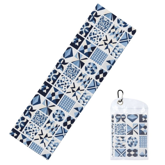 12x40in Cool Sports Towel Mesh Weave Structure Flexible And Easy To Fold To Adjust Internal Moisture Aliceblue Geometric Patterns_2