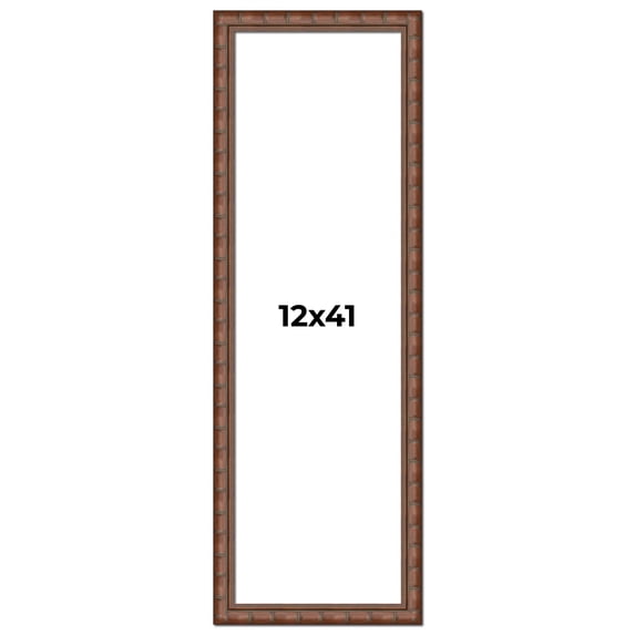 12x41 Dark Brown Bamboo Real Wood Picture Frame Width 1.5 inches | Interior Frame Depth 0.5 inches