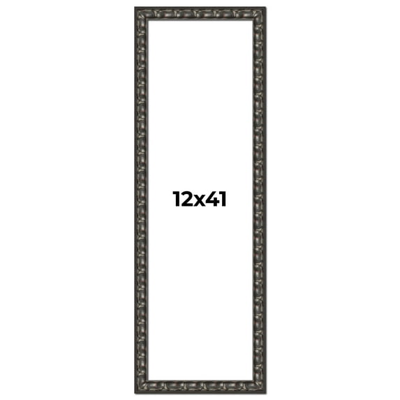 12x41 Frame Black-Brown Medieval Solid Wood Picture Frame | 1.5 Inch Moulding Width | Gotham