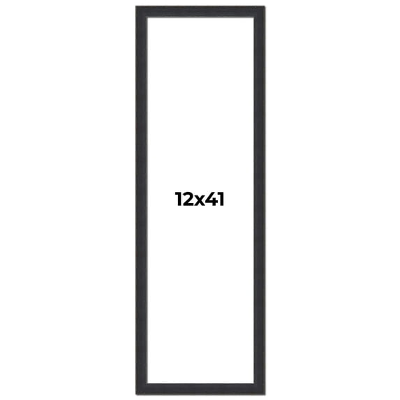 12x41 Frame Black Real Wood Picture Frame Width 1.25 Inches | Interior Frame Depth 0.5 Inches |