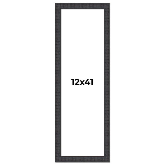 12x41 Frame Brown Rustic Solid Wood Picture Frame 1.5 Inches Wide | Interior Frame Depth 0.5 Inches