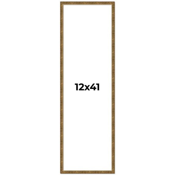 12x41 Frame Gold Kingsley Distressed Solid Wood Picture Frame Width 0.75 Inches | Interior Frame