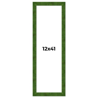 12x41 Frame Green Burl Solid Wood Picture Frame | 1.75 Inches Moulding Width | Interior Frame Depth