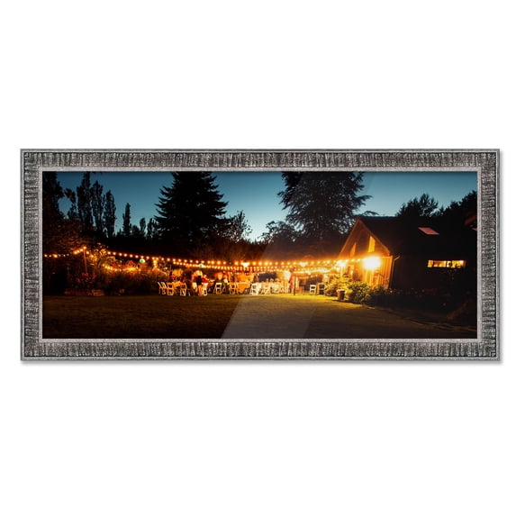 12x41 Frame Silver Picture Frame - Complete Modern Photo Frame Includes UV Acrylic Shatter Guard