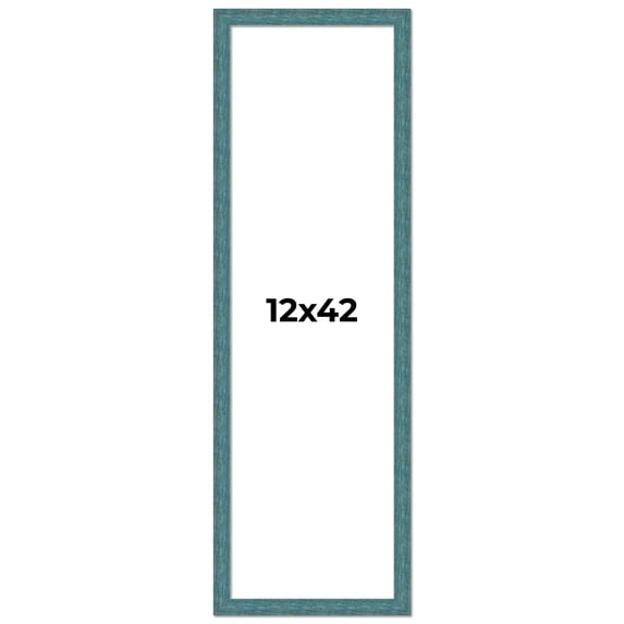 12x42 Frame Blue Rustic Barnwood Solid Wood Picture Frame Width 1.25 Inches | Interior Depth 0.5