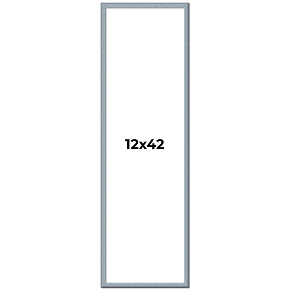 12x42 Frame Blue Scuffed Farm Board Solid Wood Picture Frame Width 0.75 Inches | Interior Depth 0.5
