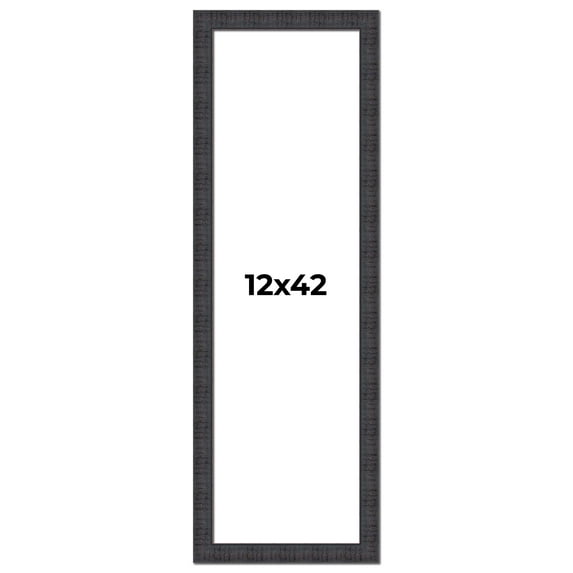 12x42 Frame Brown Rustic Solid Wood Picture Frame 1.5 Inches Wide | Interior Frame Depth 0.5 Inches