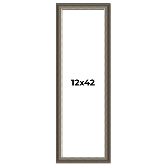 12x42 Frame Brown Solid Wood Picture Frame | 1.75 Inch Moulding Width | Austin Frame Complete with
