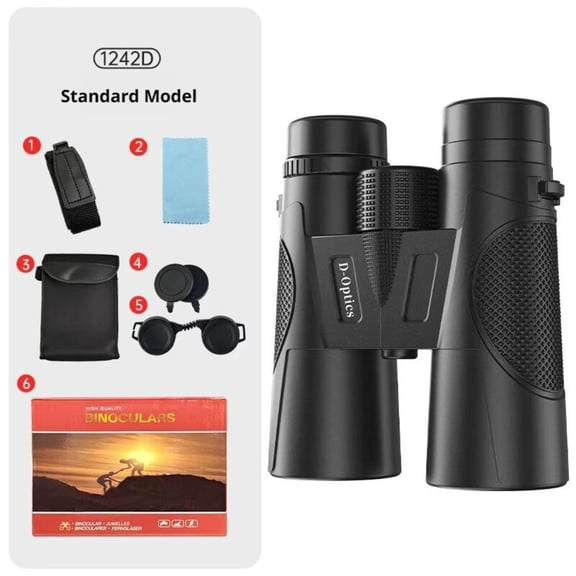 12x42 HD Binoculars for Adults High Powered with Phone Adapter Tripod, Digital Binoculars, BAK4 Prism FMC Lens Bird Watching, Waterproof Low Light Vision Gear