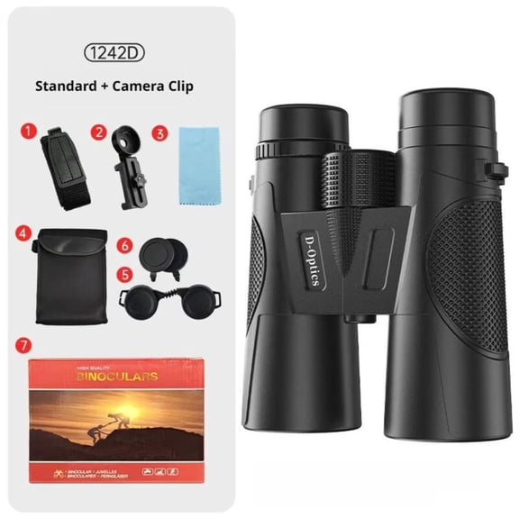 12x42 Professional Binoculars with Smartphone Adapter & Tripod - High-Definition Optics for Bird Watching, Wildlife Observation, Hiking & Sports Events