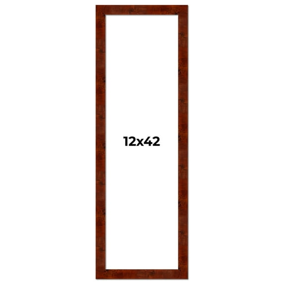 12x42 Walnut Brown Veneer Real Wood Picture Frame Width 1.75 inches | Interior Frame Depth 0.5