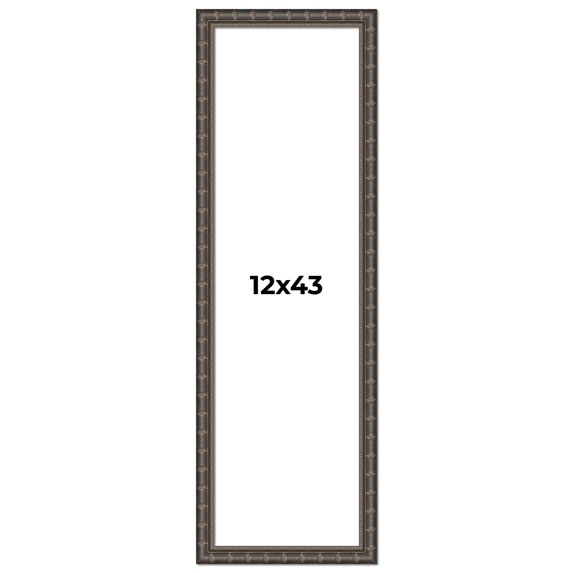 12x43 Frame Black Bamboo Solid Wood Picture Frame Width 1.5 Inches | Interior Frame Depth 0.5