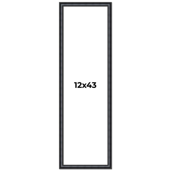 12x43 Frame Black Real Wood Picture Frame Width 1.25 inches | Interior Frame Depth 0.5 inches |