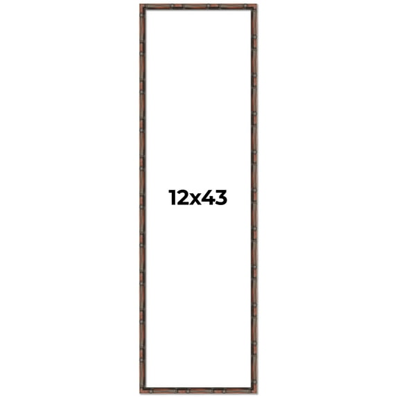 12x43 Frame Brown Bamboo with Dark Coffee/Walnut Finish | Solid Wood Picture Frame Width 0.75