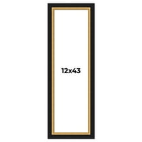 12x43 Frame Gold Real Wood Picture Frame Width 2.25 Inches | Interior Frame Depth 0.5 Inches |