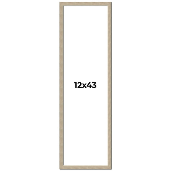 12x43 Frame Grey Solid Wood Picture Frame Width 1 Inches | Interior Frame Depth 0.5 Inches |