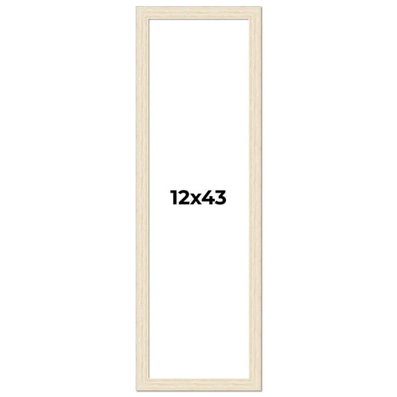 12x43 Frame White Real Wood Picture Frame Width 1.5 inches | Interior Frame Depth 0.5 inches | Barn