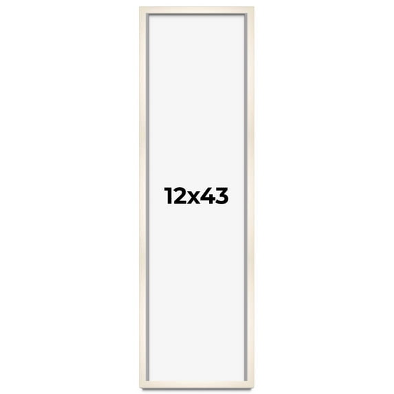 12x43 Frame White Wheat Solid Wood Picture Frame | Moulding Width 0.75 Inches | Interior Depth 0.5