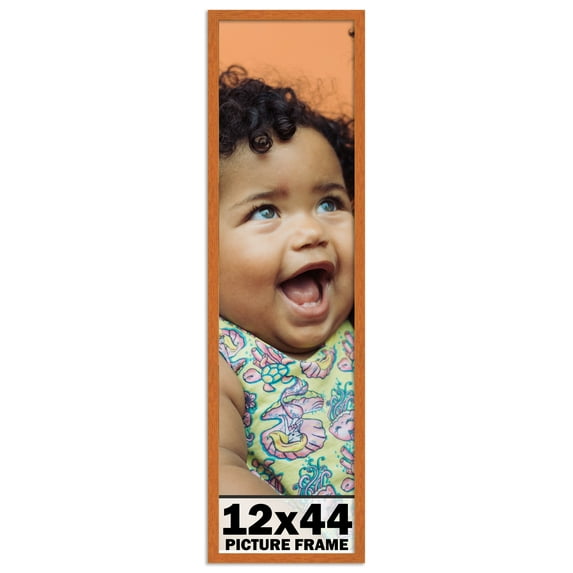 12x44 Frame Honey Pecan Brown Picture Frame - Modern Photo Frame Includes UV Acrylic Shatter Guard