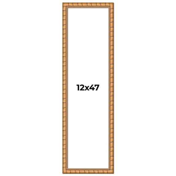 12x47 Frame Gold Real Wood Picture Frame Width 1.5 inches | Interior Frame Depth 0.5 inches |