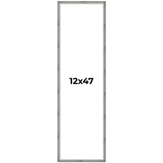 12x47 Frame Silver Picture Frame - Complete Modern Photo Frame Includes UV Acrylic Shatter Guard