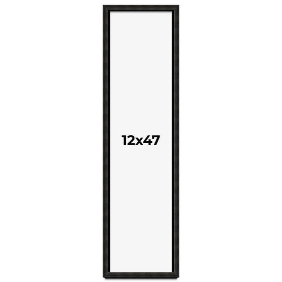 12x47 Shadow Box Black Rustic Barnwood Display Frame | 1.125 Inch Deep | 0.875 Inch Moulding Width