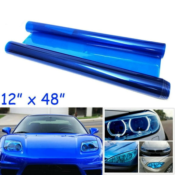 12x48" Blue Tint Vinyl Film Overlay Wrap Sheet Headlight Fog Light Universal