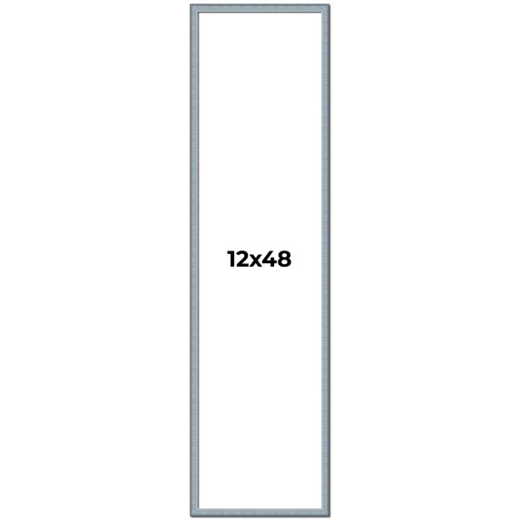 12x48 Frame Blue Scuffed Farm Board Solid Wood Picture Frame Width 0.75 Inches | Interior Depth 0.5