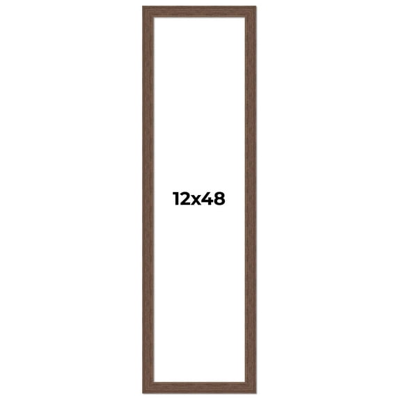 12x48 Frame Brown Farmhouse Solid Wood Picture Frame Width 1.5 Inches | Interior Frame Depth 0.5