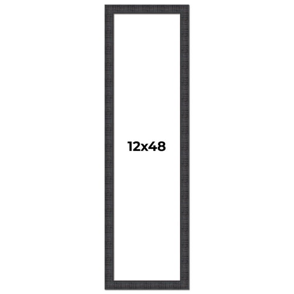 12x48 Frame Brown Rustic Solid Wood Picture Frame 1.5 Inches Wide | Interior Frame Depth 0.5 Inches
