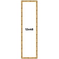 thumbnail image 1 of 12x48 Frame Gold Bamboo Solid Wood Picture Frame | 1 Inch Moulding Width | Interior Frame Depth, 1 of 8